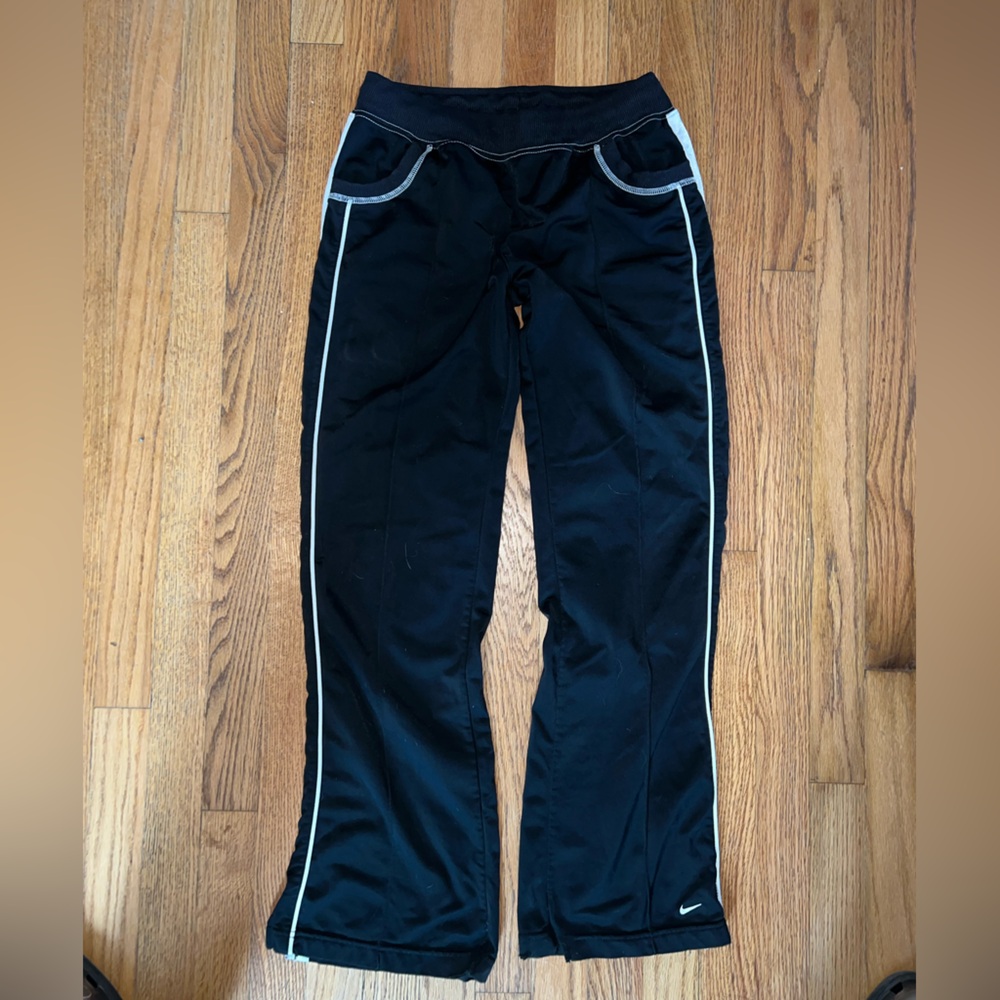 Nike Kids Black Joggers with White Trim